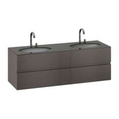 Armani Roca FURNITURE | 1800 mm Furniture with upper and lower drawer for two 670 mm under-counter washbasins. | Nero