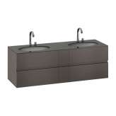 Armani Roca FURNITURE | 1800 mm Furniture with upper and lower drawer for two 670 mm under-counter washbasins. | Nero