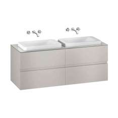 Armani Roca FURNITURE | 1550 mm wall-hung furniture for 2 over countertop washbasins and wall-mounted basin mixers | Silver