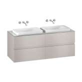 Armani Roca FURNITURE | 1550 mm wall-hung furniture for 2 over countertop washbasins and wall-mounted basin mixers | Silver