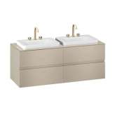 Armani Roca FURNITURE | 1550 mm wall-hung furniture for 2 over countertop washbasins and deck-mounted basin mixers | Greige