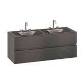 Armani Roca FURNITURE | 1550 mm wall-hung furniture for 2 countertop washbasins and deck-mounted basin mixers | Nero