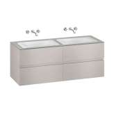 Armani Roca FURNITURE | 1550 mm wall-hung furniture for 2 countertop washbasins and wall-mounted basin mixers | Silver