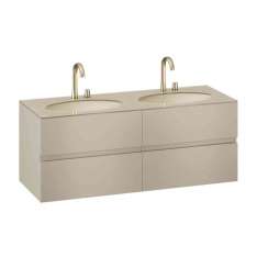 Armani Roca FURNITURE | 1550 mm Furniture with upper and lower drawer for two 670 mm under-counter washbasins. | Greige