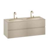 Armani Roca FURNITURE | 1550 mm Furniture with upper and lower drawer for two 670 mm under-counter washbasins. | Greige