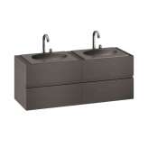 Armani Roca FURNITURE | 1550 mm Furniture with upper and lower drawer for two 650 mm countertop washbasin | Nero
