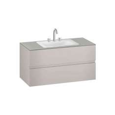Armani Roca FURNITURE | 1200 mm wall-hung furniture for countertop washbasin and deck-mounted basin mixer | Silver