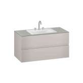Armani Roca FURNITURE | 1200 mm wall-hung furniture for countertop washbasin and deck-mounted basin mixer | Silver