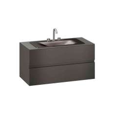 Armani Roca FURNITURE | 1200 mm wall-hung furniture for countertop washbasin and deck-mounted basin mixer | Nero