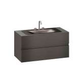 Armani Roca FURNITURE | 1200 mm wall-hung furniture for countertop washbasin and deck-mounted basin mixer | Nero