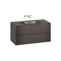 Armani Roca FURNITURE | 1200 mm wall-hung furniture for countertop washbasin and wall-mounted basin mixer | Nero