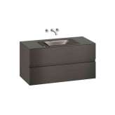 Armani Roca FURNITURE | 1200 mm wall-hung furniture for countertop washbasin and wall-mounted basin mixer | Nero