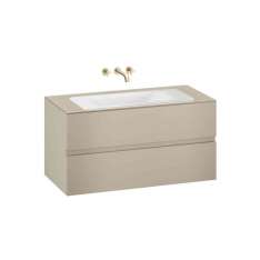 Armani Roca FURNITURE | 1200 mm wall-hung furniture for countertop washbasin and wall-mounted basin mixer | Greige