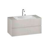 Armani Roca FURNITURE | 1200 mm Furniture with upper and lower drawer for single 770 mm countertop washbasin | Silver