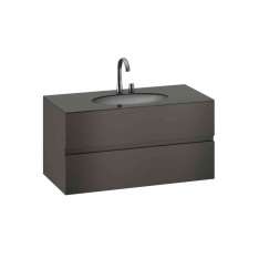 Armani Roca FURNITURE | 1200 mm Furniture with upper and lower drawer for single 670 mm under-counter washbasin | Nero