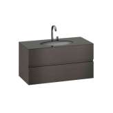 Armani Roca FURNITURE | 1200 mm Furniture with upper and lower drawer for single 670 mm under-counter washbasin | Nero