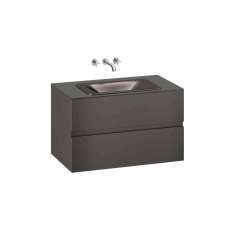 Armani Roca FURNITURE | 1000 mm wall-hung furniture for countertop washbasin and wall-mounted basin mixer | Nero