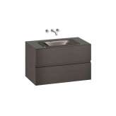 Armani Roca FURNITURE | 1000 mm wall-hung furniture for countertop washbasin and wall-mounted basin mixer | Nero