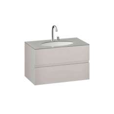 Armani Roca FURNITURE | 1000 mm Furniture with upper and lower drawer for single 670 mm under-counter washbasin | Silver