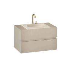 Armani Roca FURNITURE | 1000 mm Furniture with upper and lower drawer for single 650 mm countertop washbasin | Greige