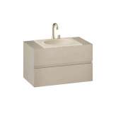 Armani Roca FURNITURE | 1000 mm Furniture with upper and lower drawer for single 650 mm countertop washbasin | Greige