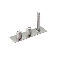 Armani Roca FAUCETS | Thermostatic bath mixer with handshower for other bathtubs | Brushed Steel