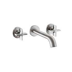 Armani Roca FAUCETS | 3-hole built-in basin mixer with 230 mm spout | Brushed Steel
