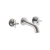 Armani Roca FAUCETS | 3-hole built-in basin mixer with 230 mm spout | Brushed Steel