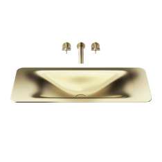 Armani Roca BASINS | 900 mm countertop washbasin for wall-mounted basin mixer | Matt Gold