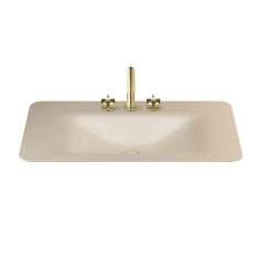 Armani Roca BASINS | 900 mm countertop washbasin for 3-hole basin mixer | Greige