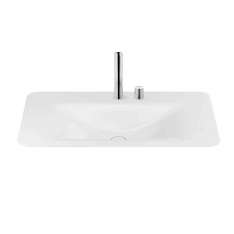Armani Roca BASINS | 900 mm countertop washbasin for 2-hole basin mixer | Glossy White