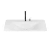 Armani Roca BASINS | 900 mm countertop washbasin for 2-hole basin mixer | Glossy White