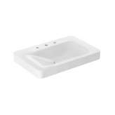 Armani Roca BASINS | 750 mm wall-hung or pedestal washbasin for 3-hole basin mixer | Glossy White