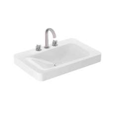 Armani Roca BASINS | 750 mm wall-hung or pedestal washbasin for 3-hole basin mixer | Glossy White