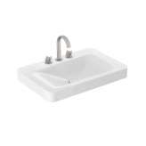 Armani Roca BASINS | 750 mm wall-hung or pedestal washbasin for 3-hole basin mixer | Glossy White