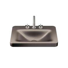 Armani Roca BASINS | 660 mm over countertop washbasin for 3-hole basin mixer | Shagreen Dark Metallic