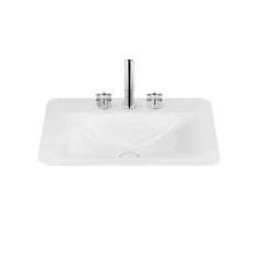 Armani Roca BASINS | 660 mm countertop washbasin for 3-hole basin mixer | Glossy White