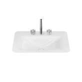 Armani Roca BASINS | 660 mm countertop washbasin for 3-hole basin mixer | Glossy White