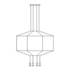 Lampa wisząca Linea - 8 czarna 80 cm