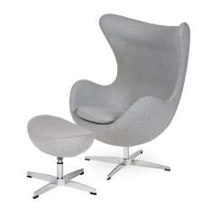 Podstawa aluminiowa Fotel Egg Classic z podnóżkiem szary melanż 17 - wełna |