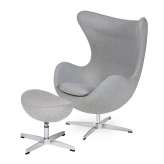 Podstawa aluminiowa Fotel Egg Classic z podnóżkiem szary melanż 17 - wełna |