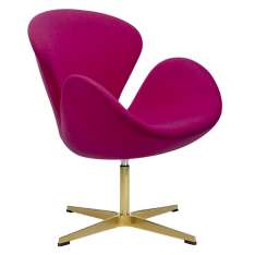Podstawa Fotel Swan Wool Premium Gold Amarantowy - wełna | złota