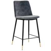 Podstawa Hoker Diego 65 ciemno szary - welur | czarno złota