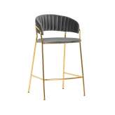 Podstawa Hoker Margo 65 ciemny szary - welur | złota