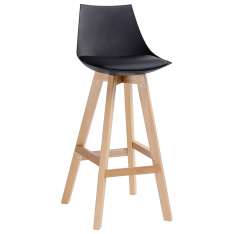 Hoker Slim czarny - polipropylen | ekoskóra | drewno