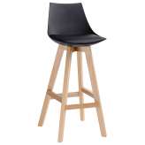 Hoker Slim czarny - polipropylen | ekoskóra | drewno