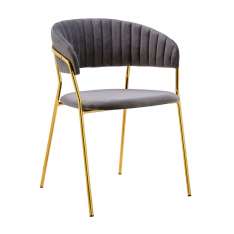 Podstawa Krzesło Margo ciemny szary - welur | złota