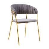 Podstawa Krzesło Margo jasny szary - welur | złota