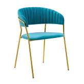Podstawa Krzesło Margo Turkusowe - welur | złota