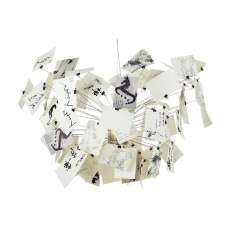 Lampa wisząca Zet 120 - stal Węglowa | papier | szkło